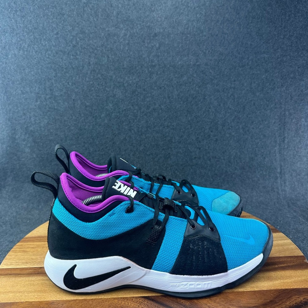 Nike PG 2 Blue Lagoon Black Blue Purple AJ2039-402 Men Size 11.5 Sneaker Shoes